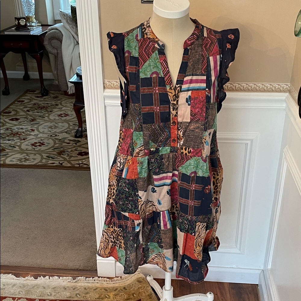 Pilcro Multicolor Patchwork Mini Dress - image 3